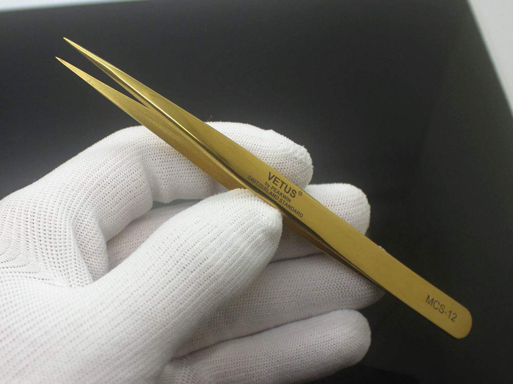 Vetus MCS Makeups Tweezers for Beauty Eyelashes Grip Picking Selection Works (MCS-12) Beauty and Personal Care Vetus