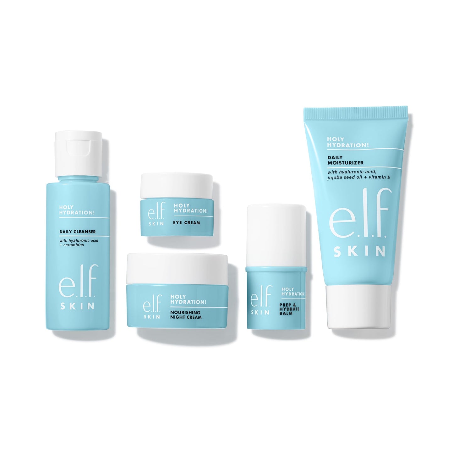 e.l.f. SKIN Holy Hydration! Jet Set Hydration Kit, Travel Friendly Hydrating Skincare Set, Face Cleanser, Balm, Moisturizer, Eye Cream & Night Cream Beauty and Personal Care e.l.f.