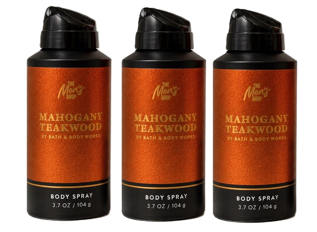 Bath & Body Works The Men's Shop Body Spray - Pack of 3 (Mahogany Teakwood)