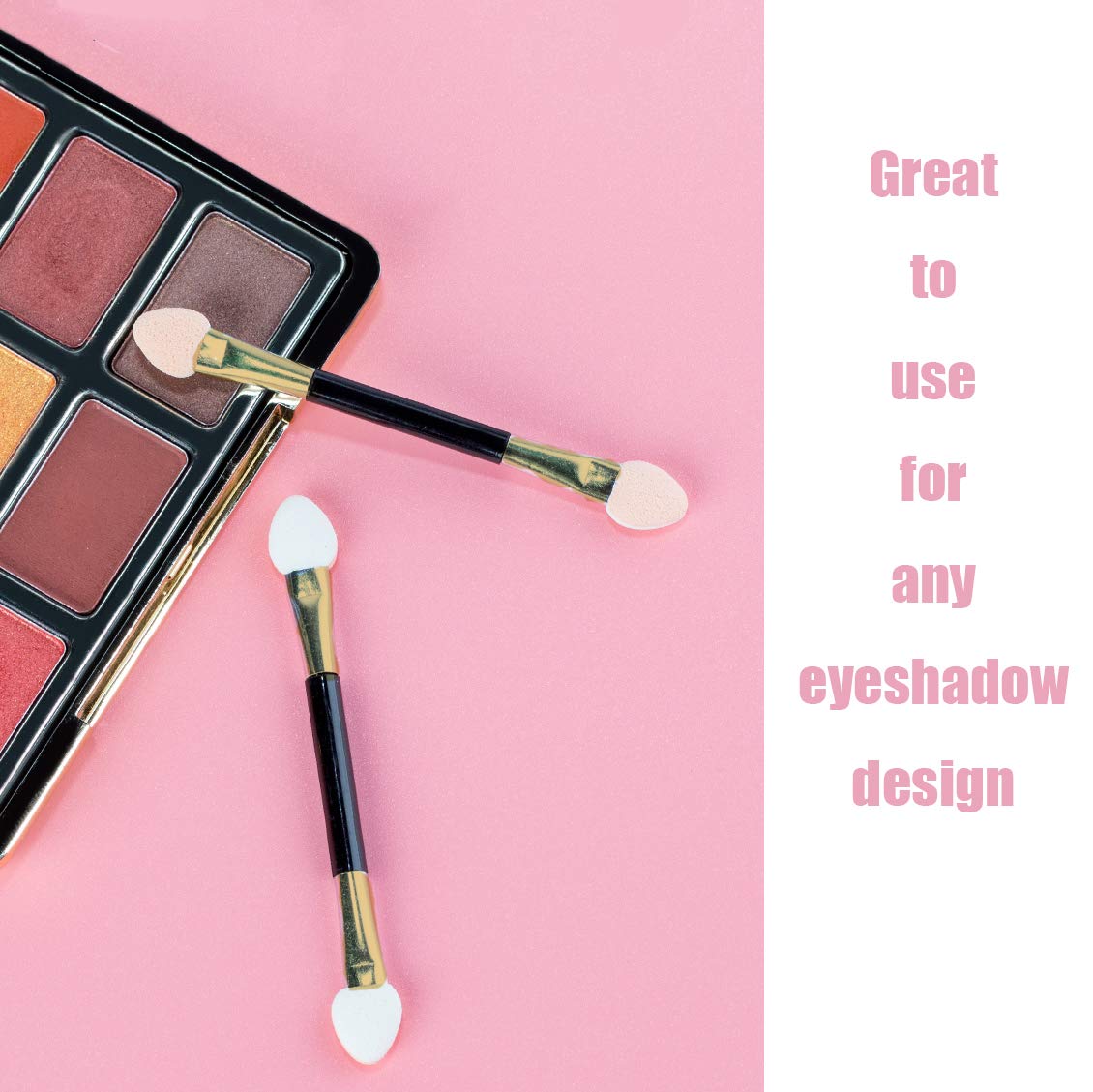 GTVIA 50 Pack Double-end Eye Shadow Brush, Disposable Double Sided Eyeshadow Brush Makeup Applicators Beauty Kit (Gold) Beauty & Personal Care GTVIA