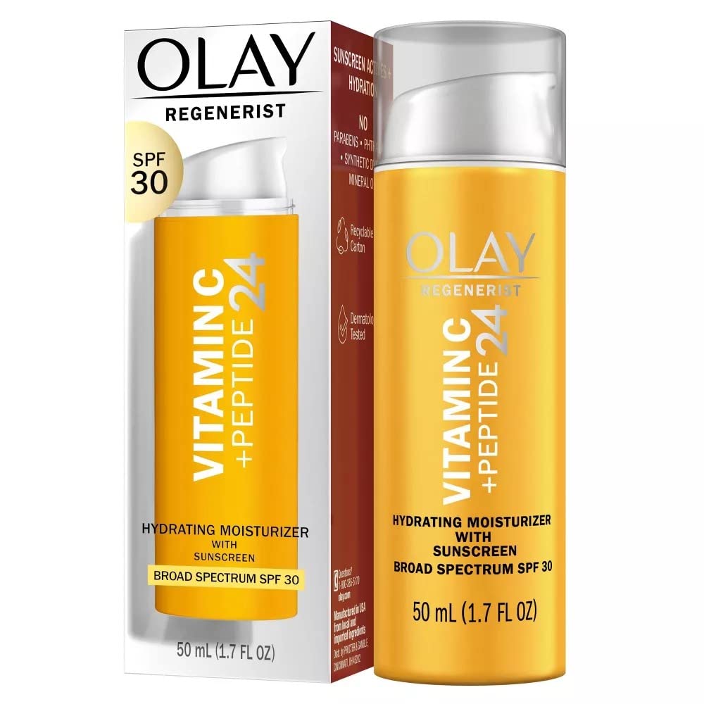 Olay Super Cream with Sunscreen SPF 30, Trial Size, Lightweight Face Moisturizer with Sun Protection, 5-in-1 Skin Care Benefits - Hydrating Beauty & Personal Care Olay