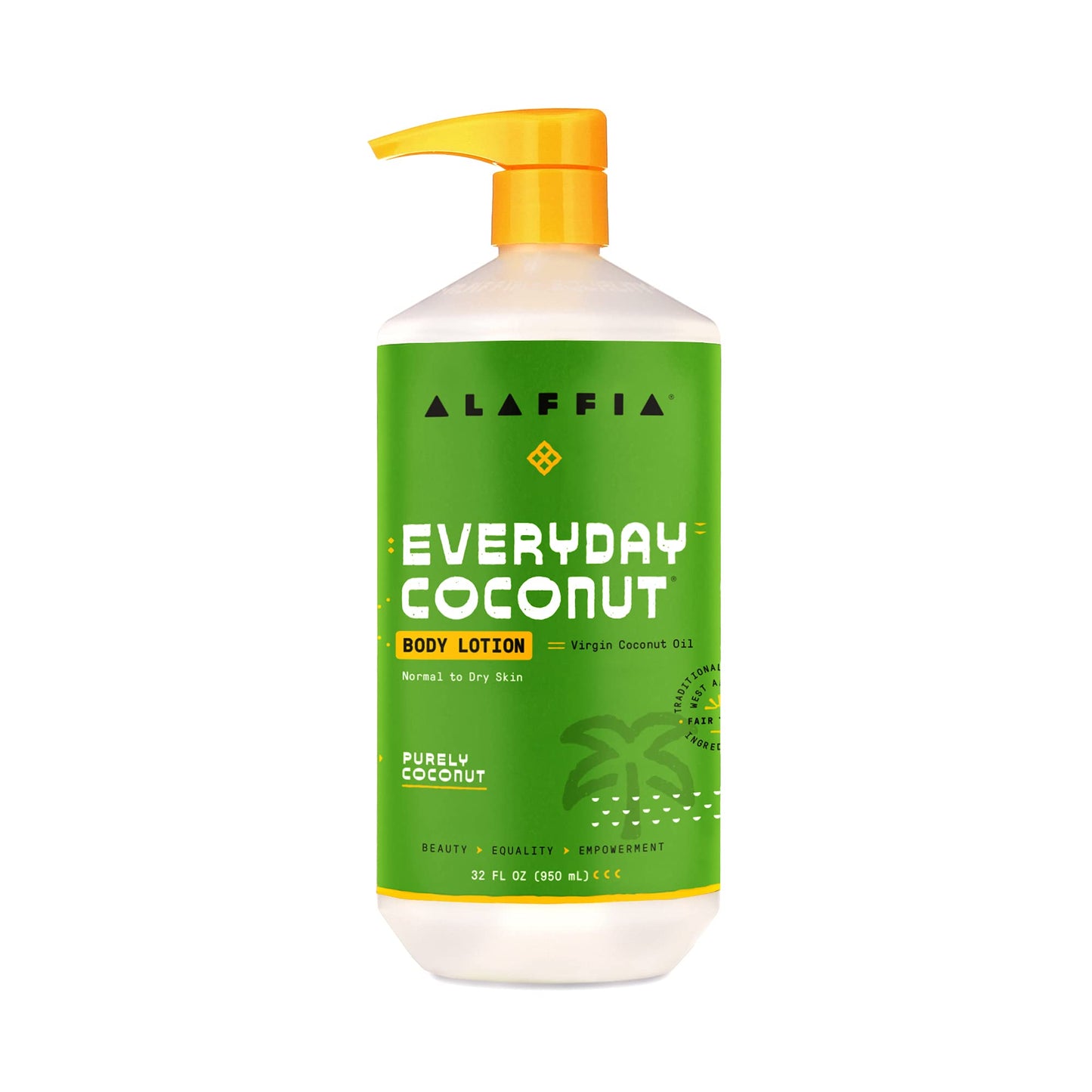 Alaffia EveryDay Coconut Hydrating Body Lotion, Normal to Dry Skin, Moisturizing Support for Soft & Supple Skin, Purely Coconut, 32 Fl Oz Beauty & Personal Care Alaffia