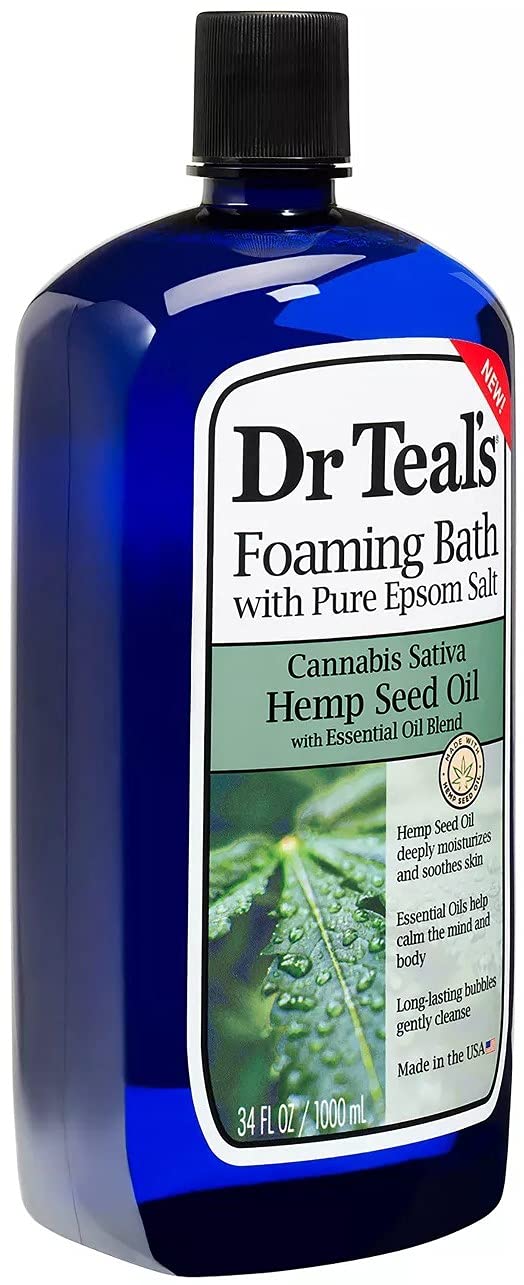 Dr. Teal's Foaming Bath Variety Gift Set (2 Pack, 34oz Ea.) - Hemp Seed Oil with Essential Oil Blend, Melatonin Nighttime Sleep Soak - Essential Oils Beauty and Personal Care Dr Teal's