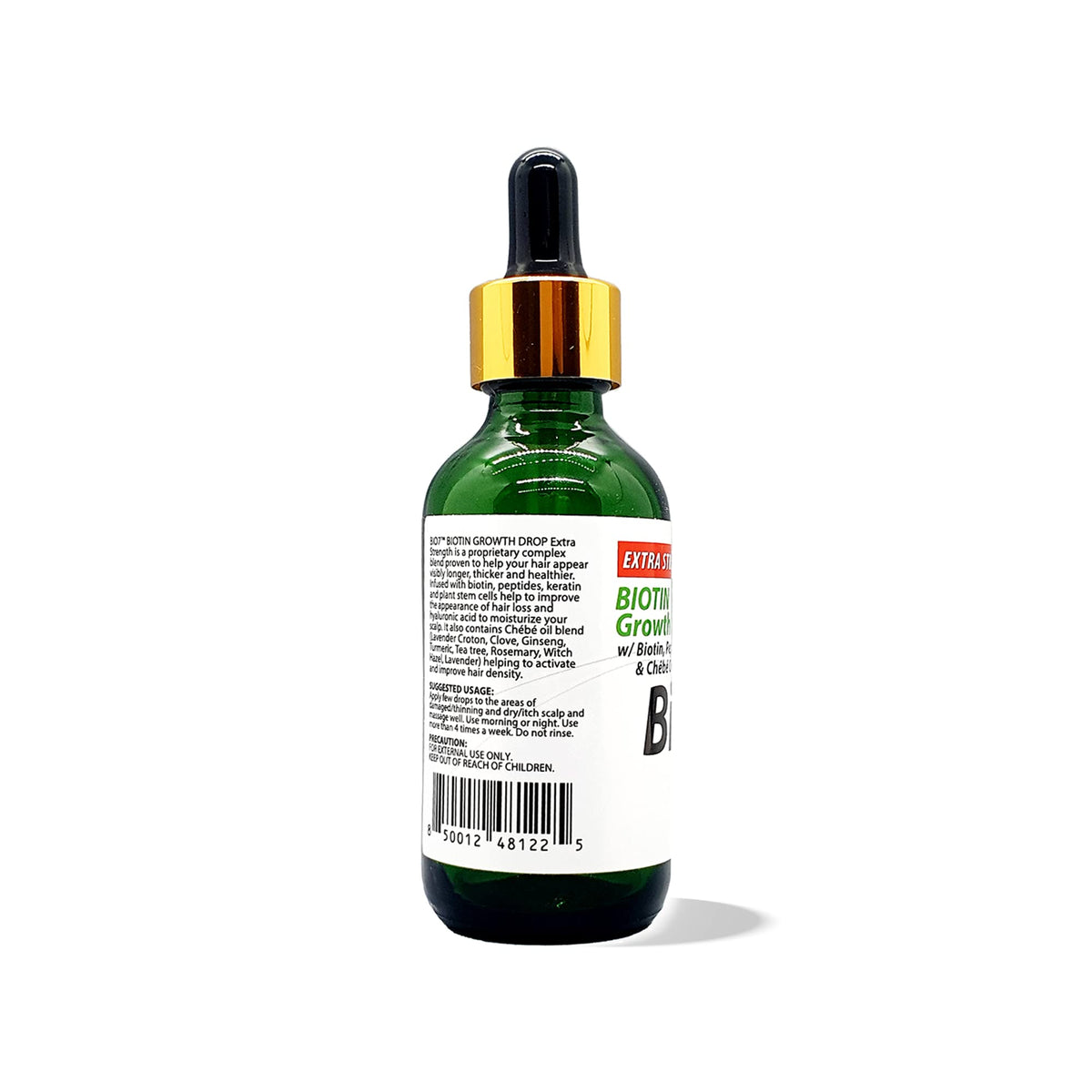 BIO7 Biotin Growth Drops Extra Strength with Chebe Oil, 2 Fl Oz