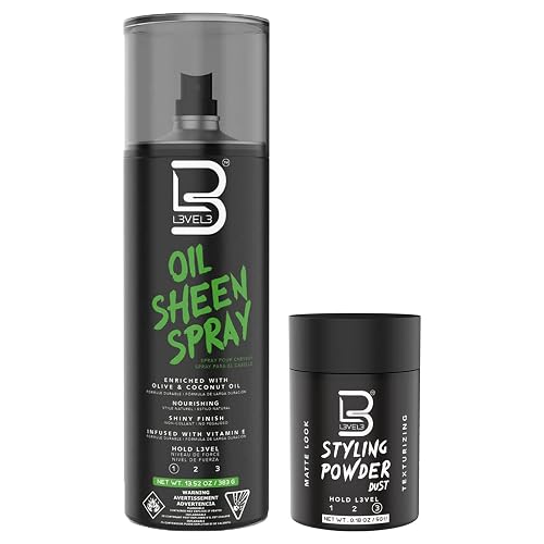 L3 Level 3 Oil Sheen Spray - Adds Shine to Hair After Styling - Infused with Vitamin E, Olive and Coconut Oil and Herbal Extracts Level Three Oil Beauty & Personal Care L3