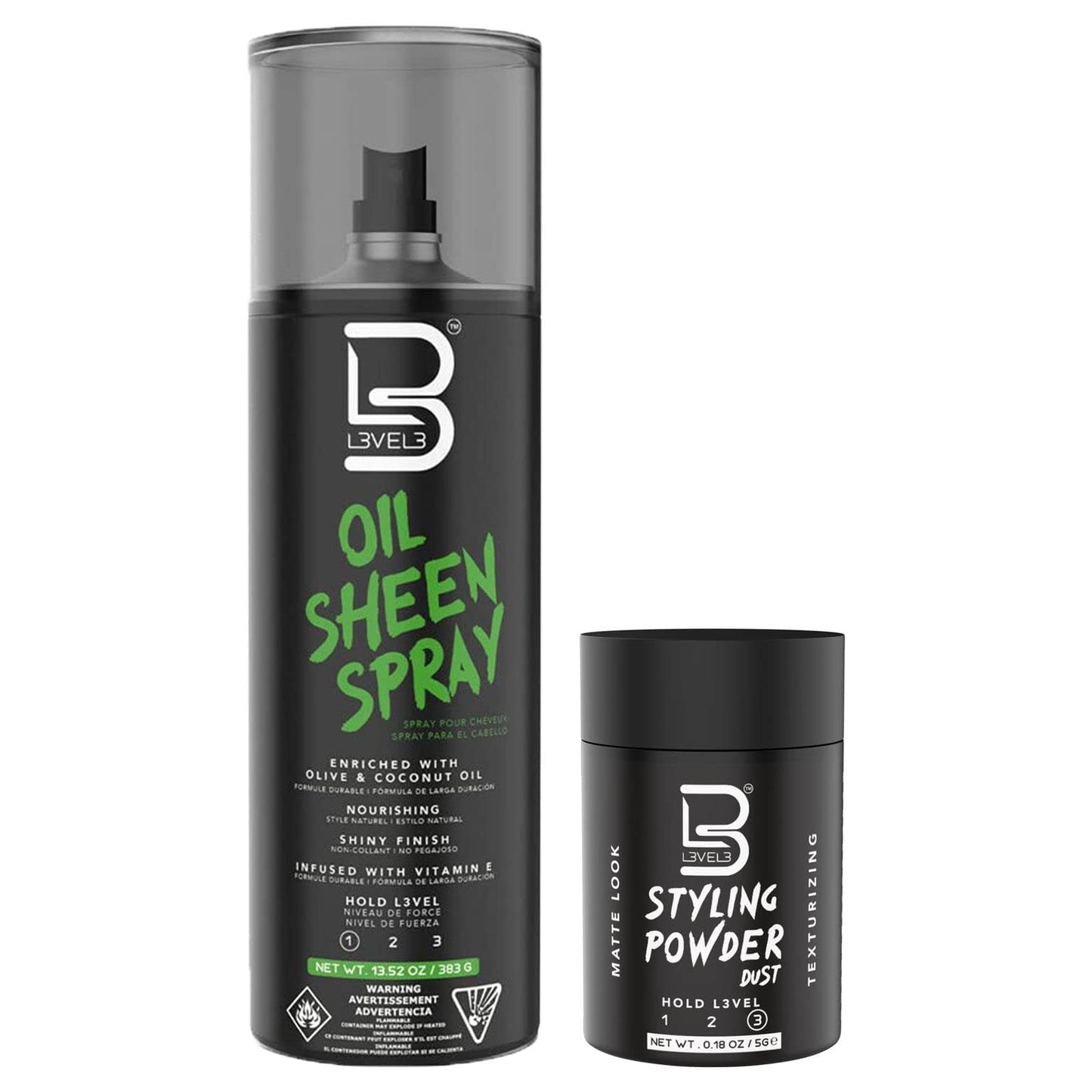 L3 Level 3 Oil Sheen Spray - Adds Shine to Hair After Styling - Infused with Vitamin E, Olive and Coconut Oil and Herbal Extracts Level Three Oil Beauty & Personal Care L3