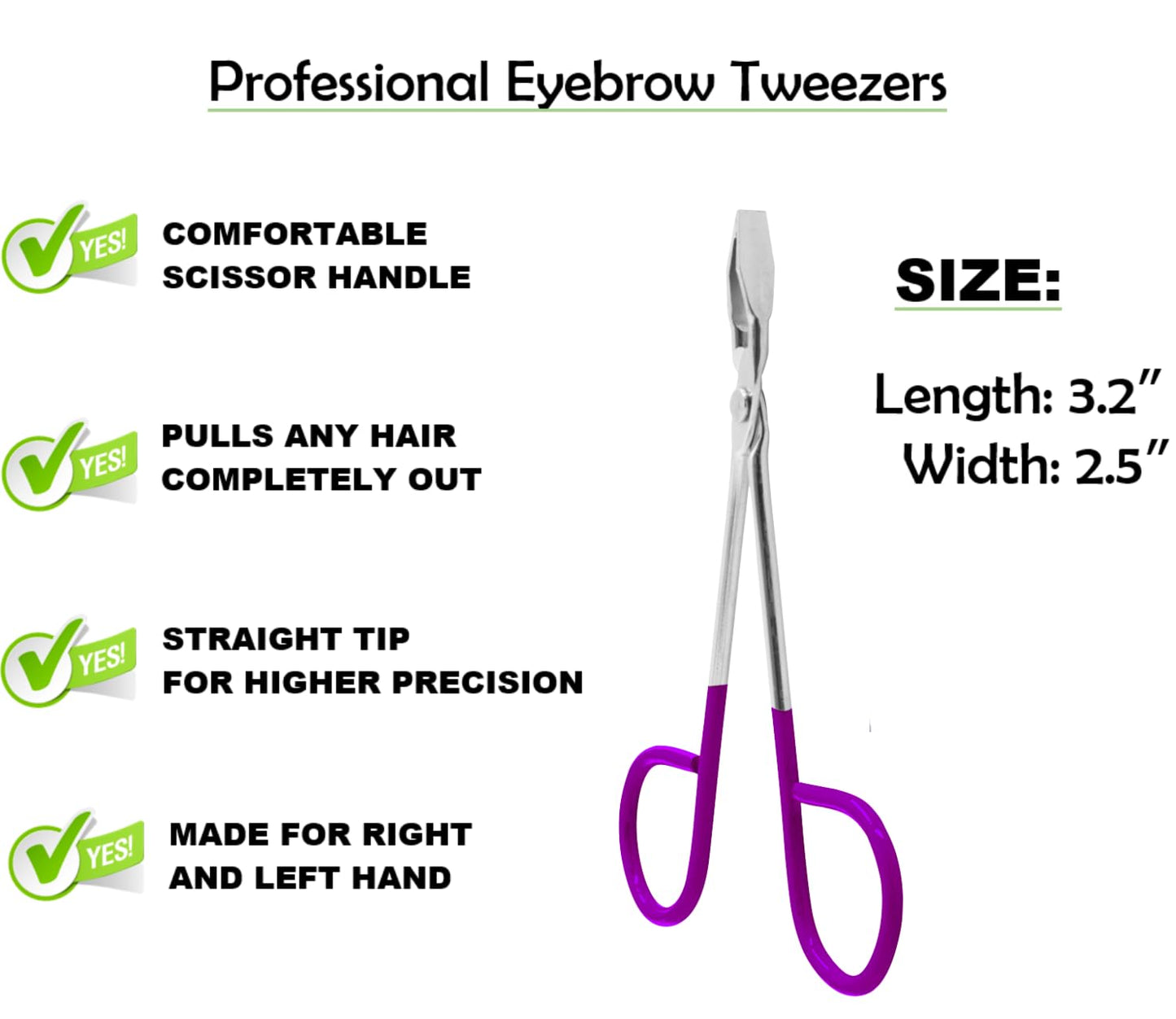 ITALLY Professional Salon TWEEZERS with Easy Scissor Handle, The BEST PRECISION EYEBROW TWEEZERS Men/Women, Pinzas Para Cejas, Ingrown Hair Beauty and Personal Care ITALLY