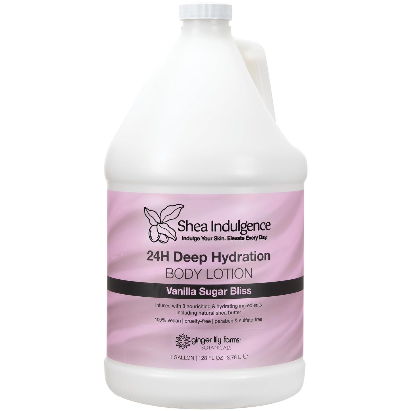 Ginger Lily Farms Botanicals Shea Indulgence 24H Deep Hydration Body Lotion, 100% Vegan & Cruelty-Free, Vanilla Sugar Bliss Scent, 1 Gallon (128 fl Beauty & Personal Care Ginger Lily Farms