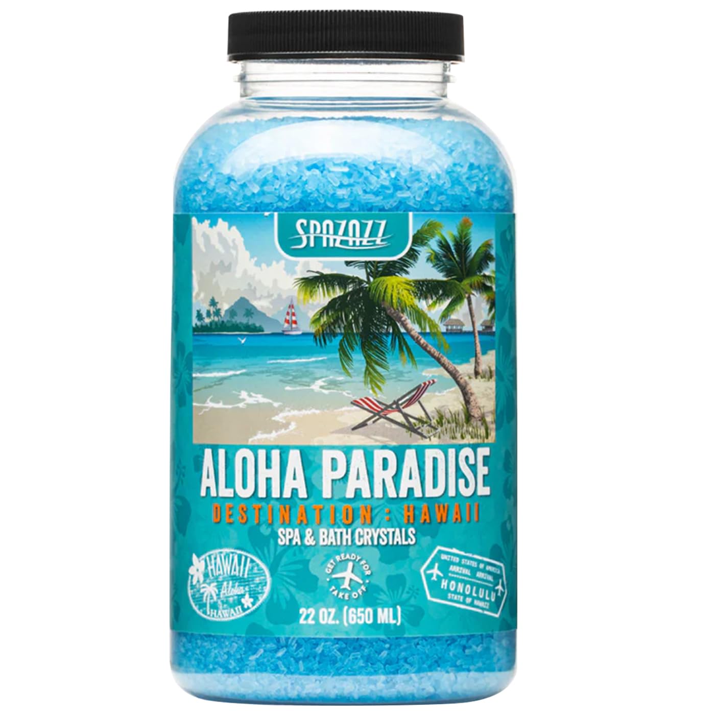 Spazazz Destinations - Hawaii - Aloha Paradise - Natural Spa & Bath Salt Aromatherapy Crystals 22oz -Skin Softener - Safe For Your Hot Tub & Kids Beauty and Personal Care Spazazz