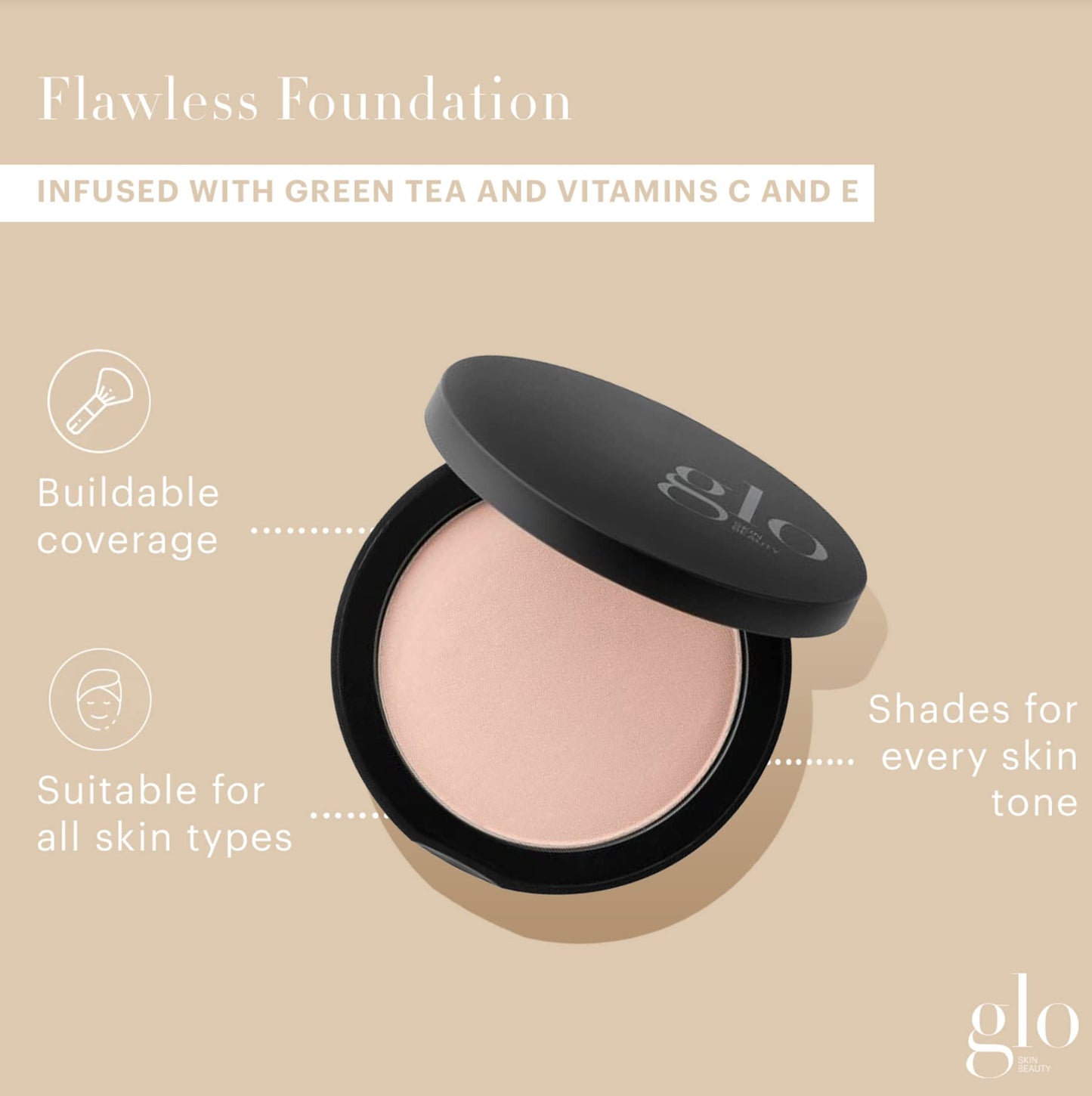 Glo Skin Beauty Pressed Base Powder Foundation Makeup (Beige Light) - Flawless Coverage for a Radiant Natural, Second-Skin Finish Beauty & Personal Care Glo Skin Beauty