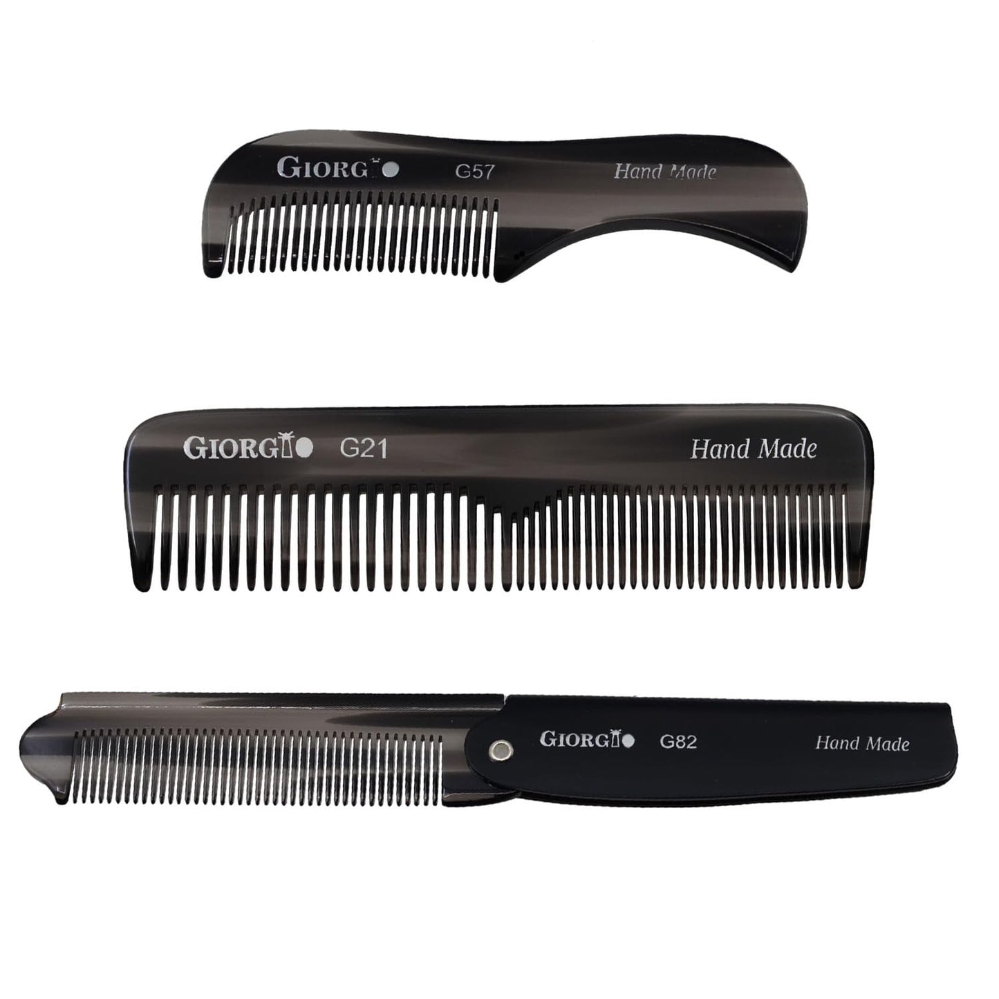 Giorgio Graphite Handmade Pocket Comb Set, Hair Comb Straightener for Everyday Grooming Styling Hair, Mustache and Beard for Men Women and Kids, Use Beauty and Personal Care GIORGIO