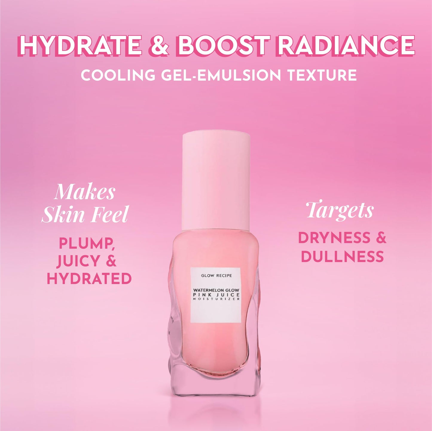 Glow Recipe Pink Juice Water Gel Moisturizer Travel Size, Korean Gel Moisturizer for Glass Skin, Oil-Free Hydrating Hyaluronic Acid Face Moisturizer Beauty & Personal Care Glow Recipe