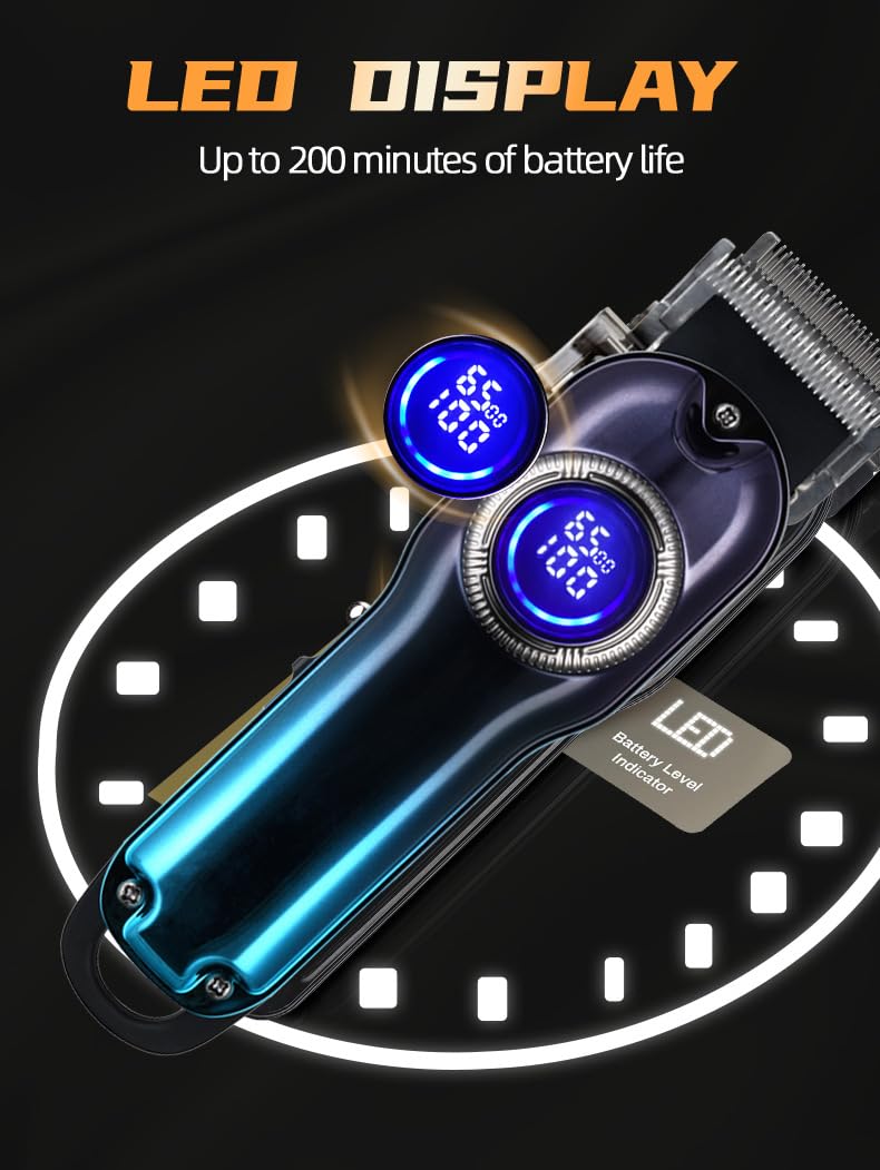 Hair Clippers for Men Professional for Cordless&Corded Barber for Cutting & Grooming with LED Display, Rechargeable Trimmer Kit for Household Beauty and Personal Care QDKVTNDJZ