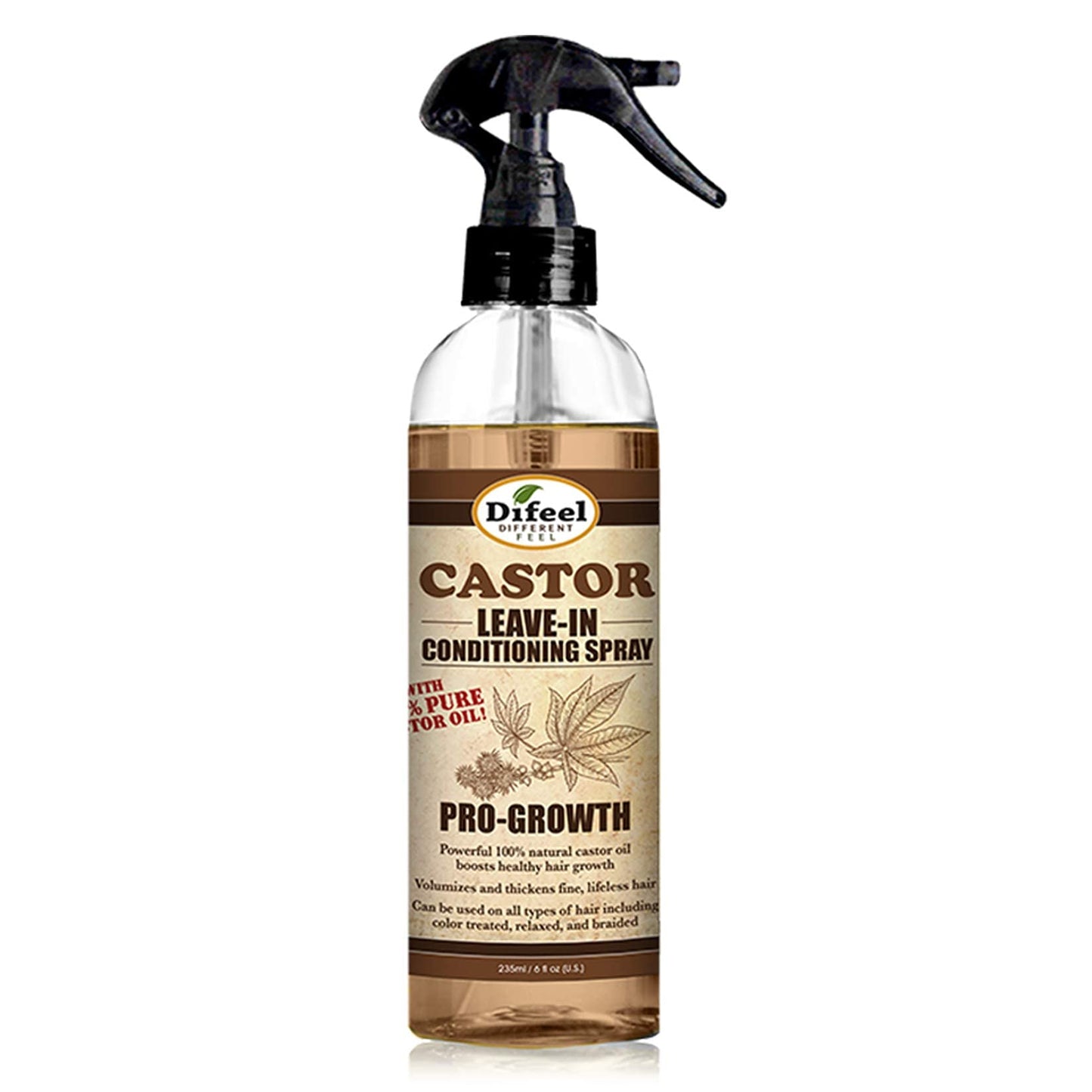 Difeel Pro Growth Leave in Conditioning Spray with 100% Natural Castor Oil 6 ounce Beauty & Personal Care Difeel