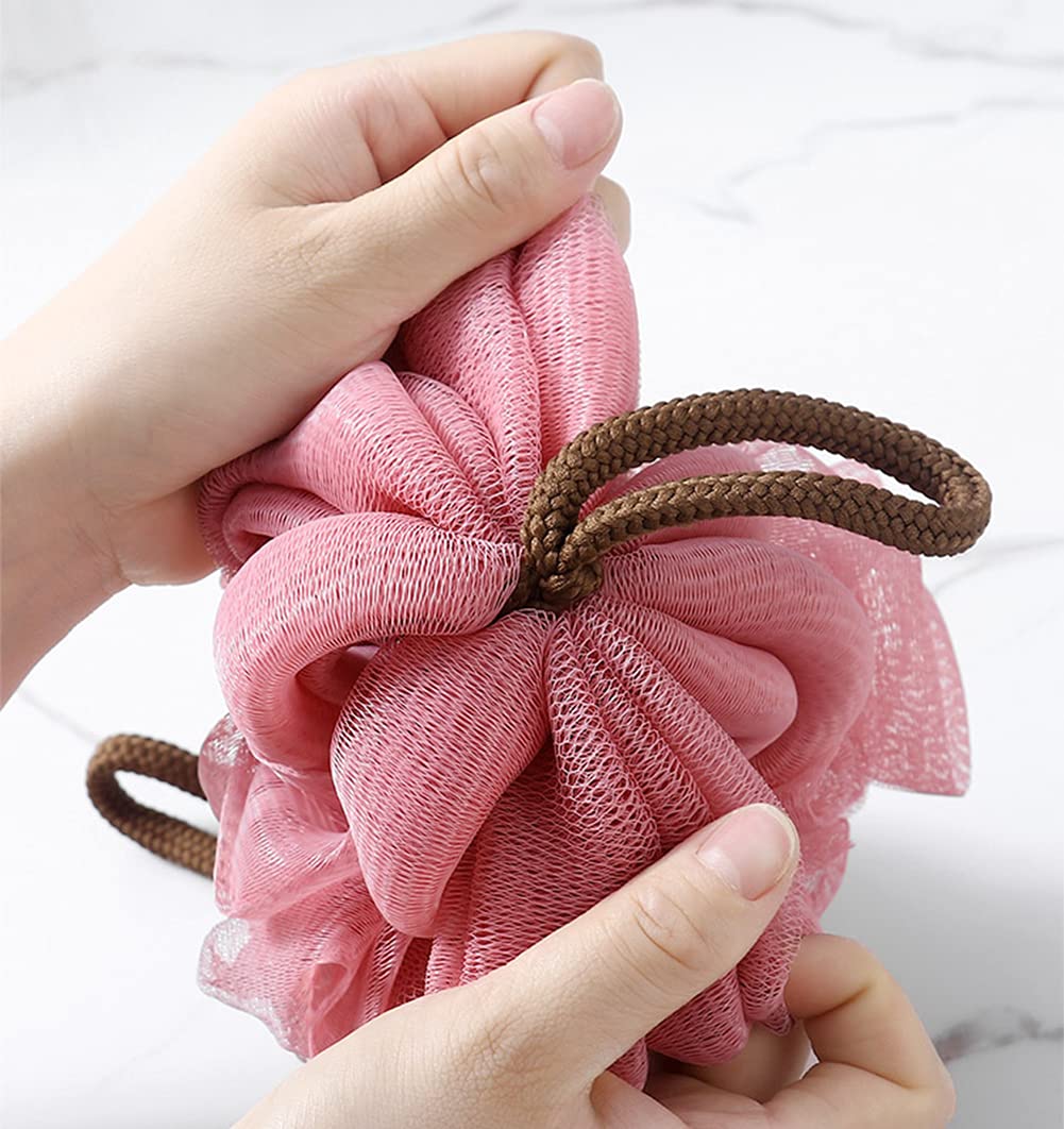 Long Bath Loofah Shower Sponge Mesh Pouf Stretchable Shower Ball Bath Body Back Brush Exfoliating Body Scrubber Mesh Pouf for Men and Women Pack of 3 Beauty and Personal Care N\A