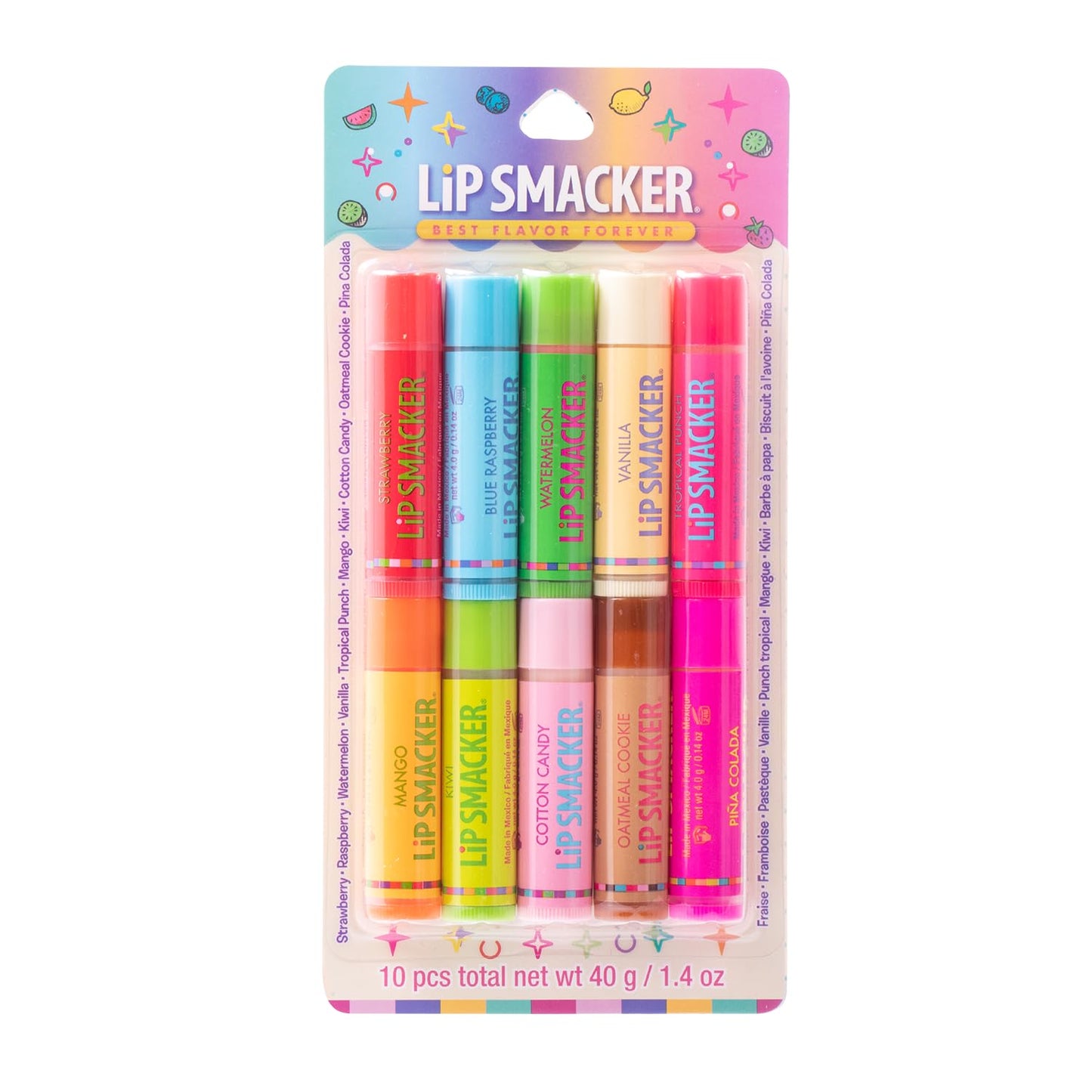 Lip Smacker Original & Best Party Pack - 10 Moisturizing Lip Balms, Classic Flavors, Hydrating & Protecting - Cruelty-Free- Oatmeal Cookie Beauty & Personal Care Lip Smacker