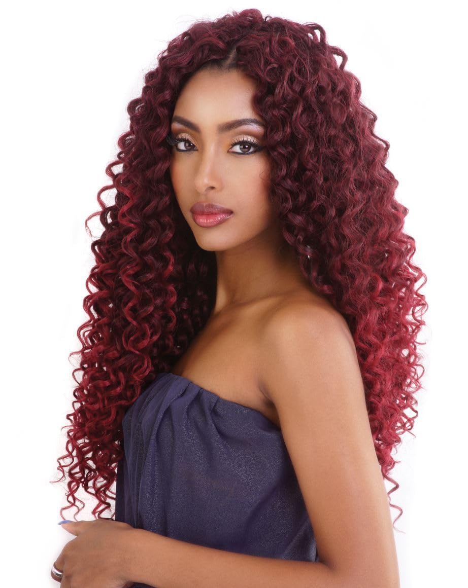 (3 PACK) Afri Naptural Caribbean Crochet Braid - BEACH CURL 18" (1B)