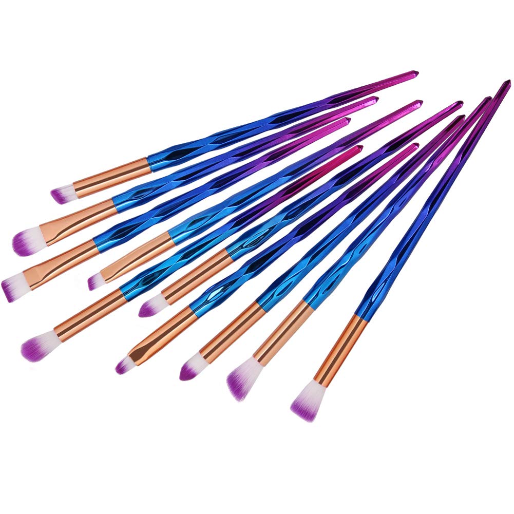 MIPPER 10pcs Diamond Handle Eye Makeup Brushes?Eyebrow Eye shadow Eyeliner Nasal shadow Cosmetics Brush Tool (purple) Beauty & Personal Care MIPPER