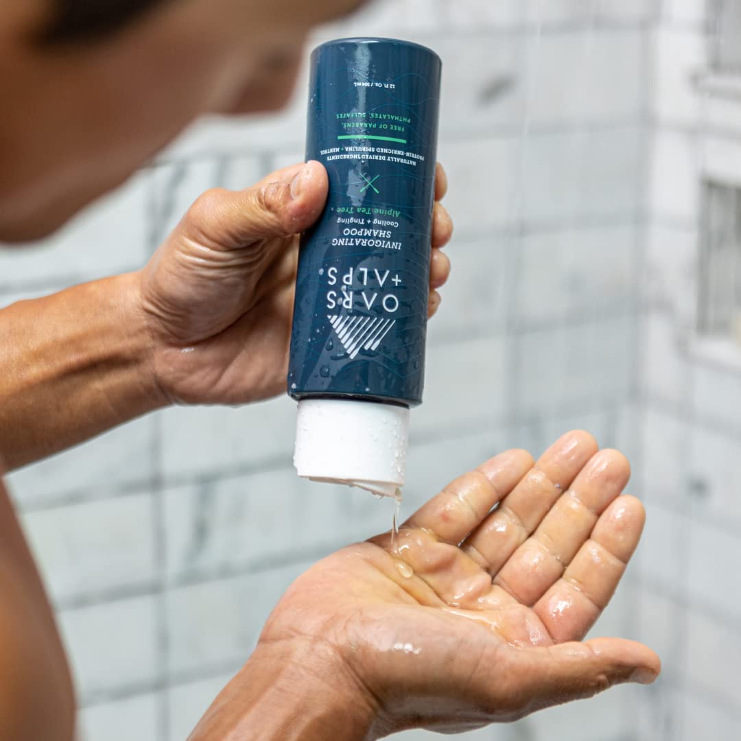 Oars + Alps Men's Sulfate Free Hair Shampoo, Conditioner, and Body Wash Kit, Moisturizing Skin Care Infused with Witch Hazel and Tea Tree Oil, Alpine Beauty & Personal Care Oars + Alps