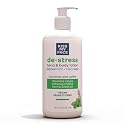 Kiss My Face De-Stress Hand & Body Lotion - Peppermint + Clary Sage - Soothing Rhodiola Rosea - With Hemp Seed Oil & Ashwagandha - Vegan Beauty & Personal Care Kiss My Face
