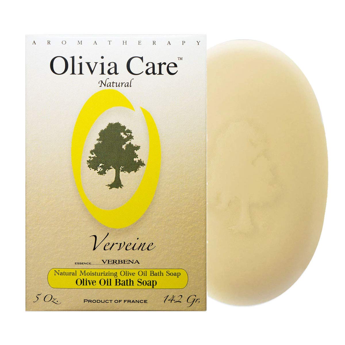 Olivia Care Verbena Bar Soap - Natural, Organic, Vegan - For Face, Hands & Body. Cold-Pressed Triple -Milled. Hydrating, Moisturizing. Rich in Calcium Beauty & Personal Care Olivia Care