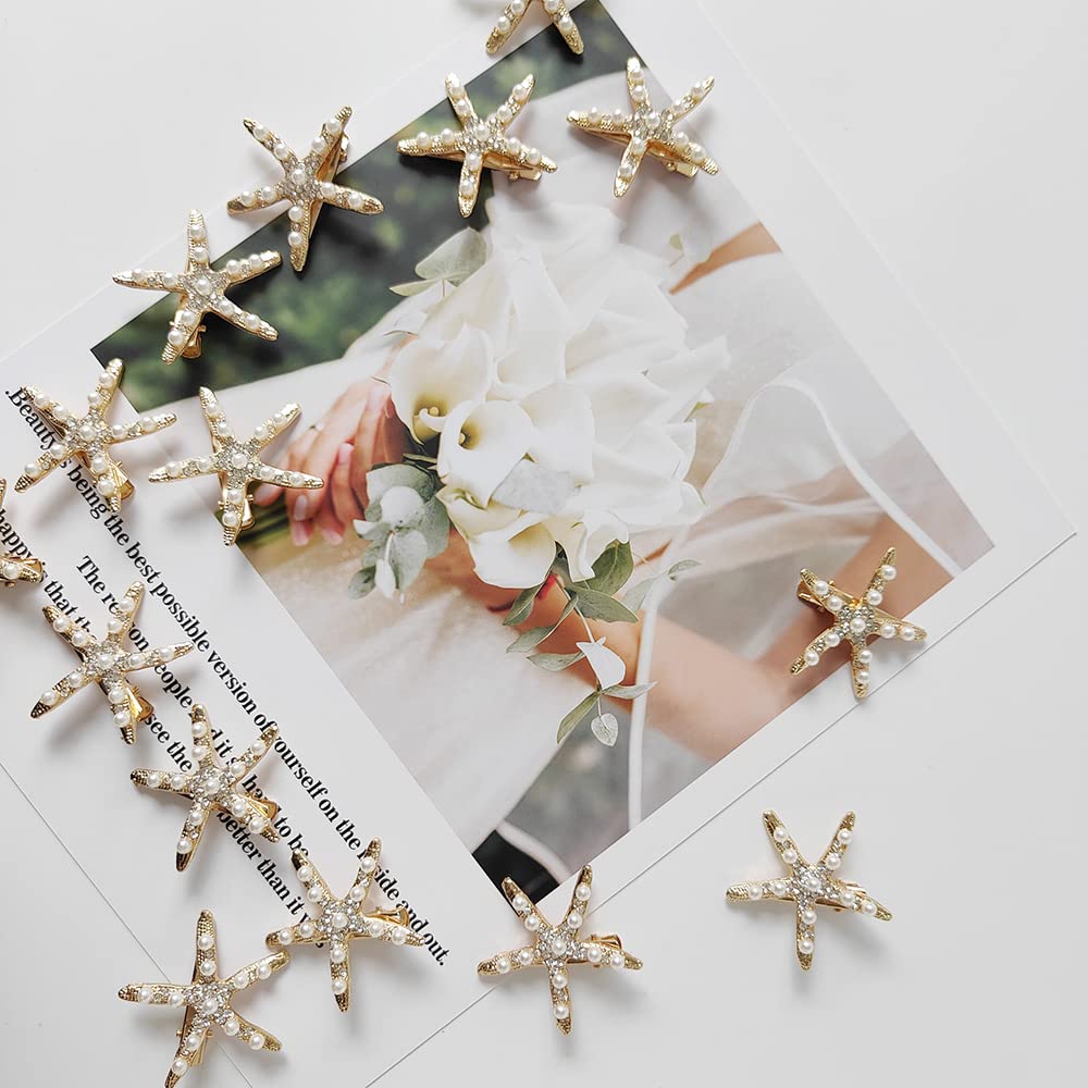 Starfish Hair Clip Star Hair Pins Mermaid Hair Accessories for Hair Barrettes Wedding Bridal Girls Women (Style1-15Pcs) Beauty & Personal Care Etncy Life