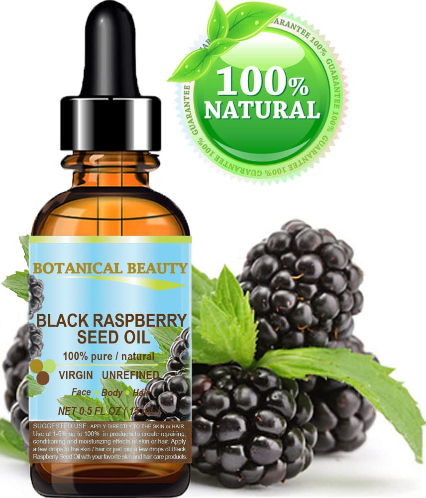 Botanical Beauty BLACK RASPBERRY SEED OIL 100% Pure Natural Undiluted Virgin Unrefined Cold Pressed Carrier Oil for Face, Skin, Hair, Lip, Nails (0.5 Beauty & Personal Care Botanical Beauty