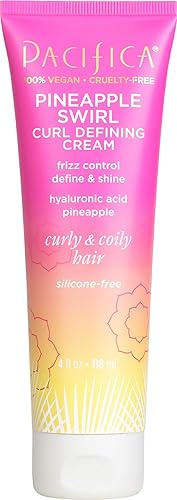 Pacifica Pineapple Swirl Curl Defining Cream - Curl Cream for Curly Hair, Curly Hair Products with Coconut Oil and Hyaluronic Acid, Styling for Bouncy Beauty & Personal Care Pacifica