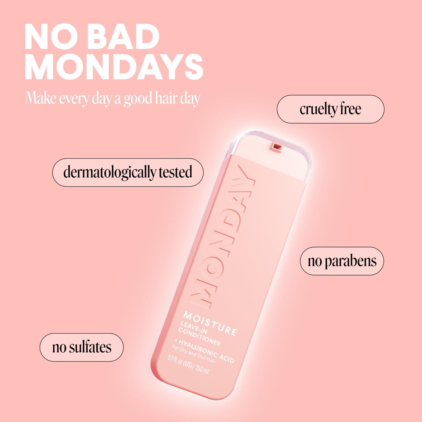 MONDAY HAIRCARE MOISTURE Leave in Conditioner with Hyaluronic Acid, Jojoba & Almond Oil, Shea Butter& Wheat Protein for Dry & Dull Hair 150mL Beauty and Personal Care MONDAY HAIRCARE