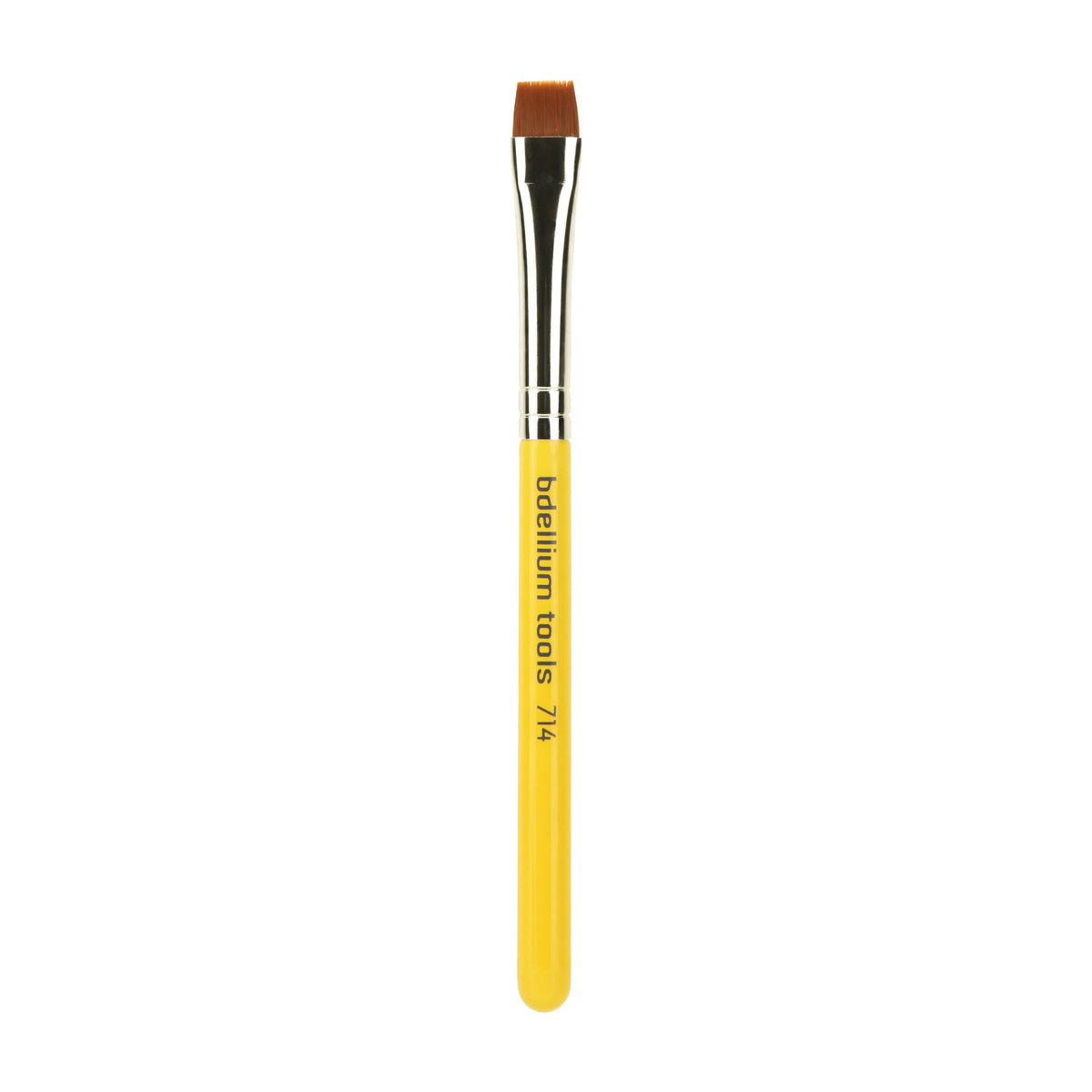 Bdellium Tools Professional Makeup Brush - Travel 714 Flat Eye Definer - Short Wooden Handle for Convenient Travel, For Eye Definition (Yellow, 1pc)