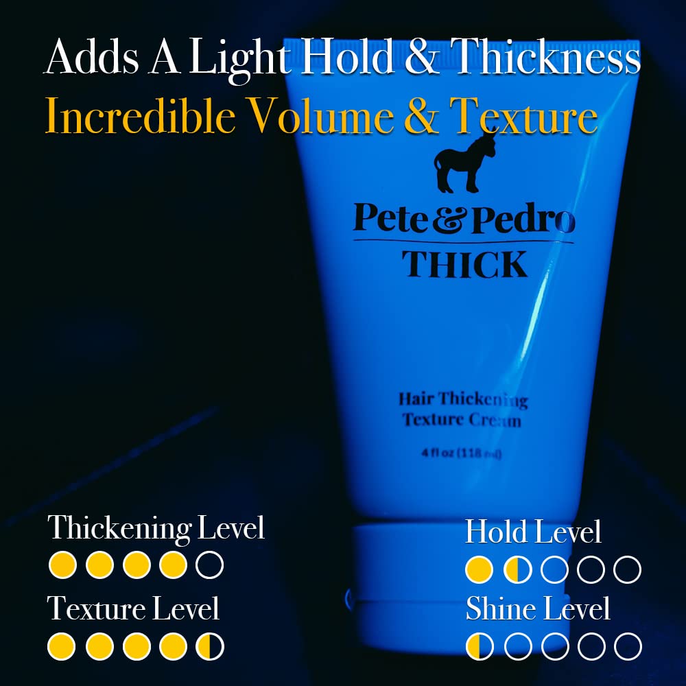 Pete & Pedro THICK Hair Cream - Light-Holding, Thickening & Texture Styling Cream | For Fine, Thin, & Thinning Hair, Men & Women | Adds Thickness Beauty & Personal Care Pete & Pedro