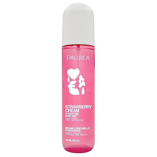 Pacifica Strawberry Cream Fruity Body Mist for Women - Sweet Strawberry Vanilla Cream Fragrance Spray, Hydrating, Odor Neutralizing, Vegan Beauty & Personal Care Pacifica