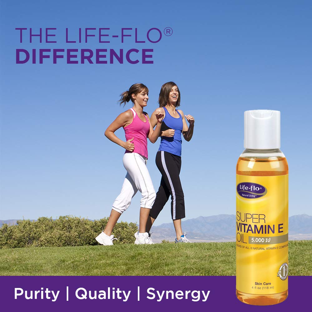 Life-flo Super Vitamin E Oil 5000IU with 8 Vitamin E Compounds | Skin & Antioxidant Support | Soothing Hydration | 4oz Beauty & Personal Care LIFE-FLO