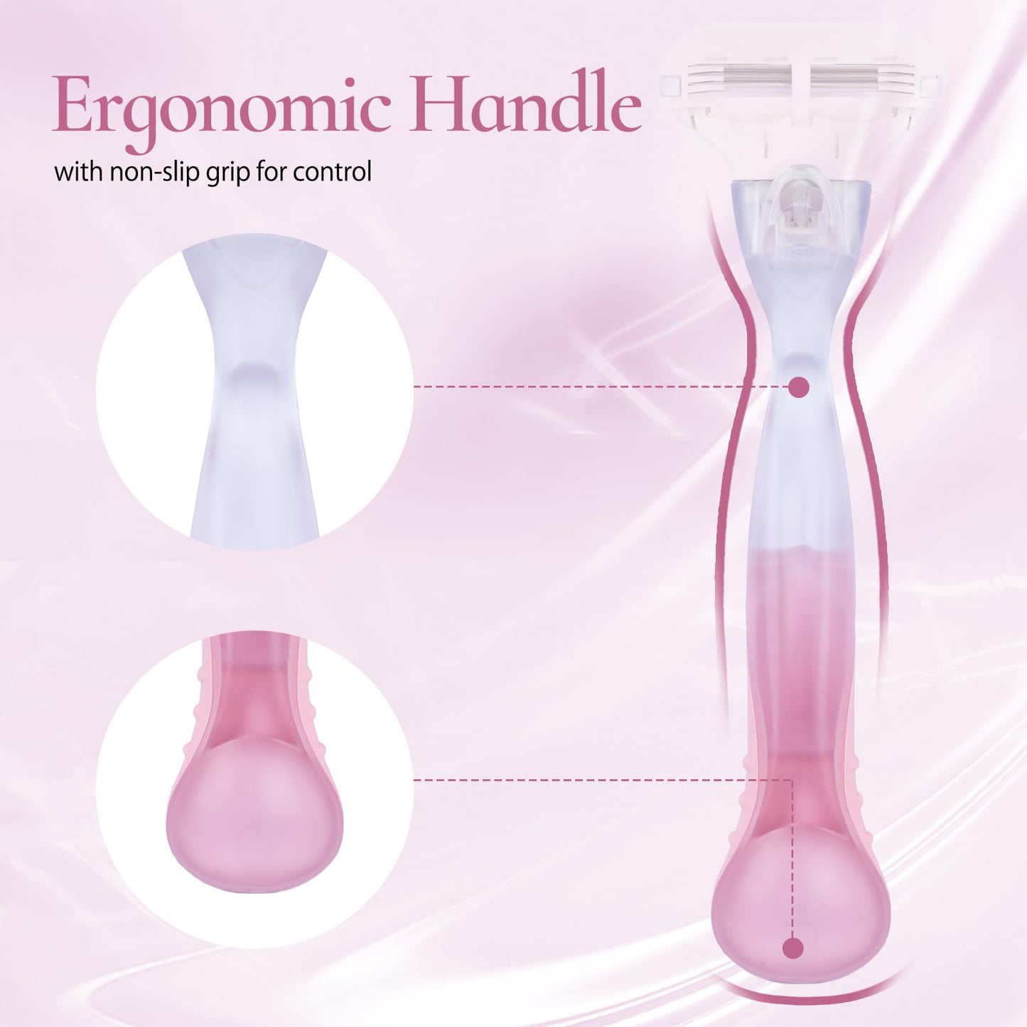 Replacement Handle Compatible with Gillette Venus, Comfort Glide Razor Handle Non-slip Ergonomic Handles for Women (Pink) Beauty and Personal Care VANEST