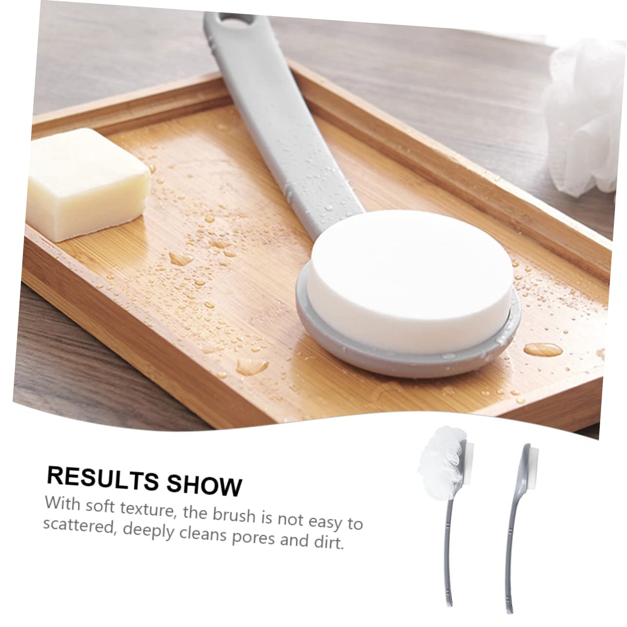 DOITOOL 4pcs Gray Bath Scrubber Body Cleaning Brush Soft Massaging Shower Brush for All Skin Types Gentle Exfoliation and Deep Cleansing Bathing Beauty and Personal Care DOITOOL