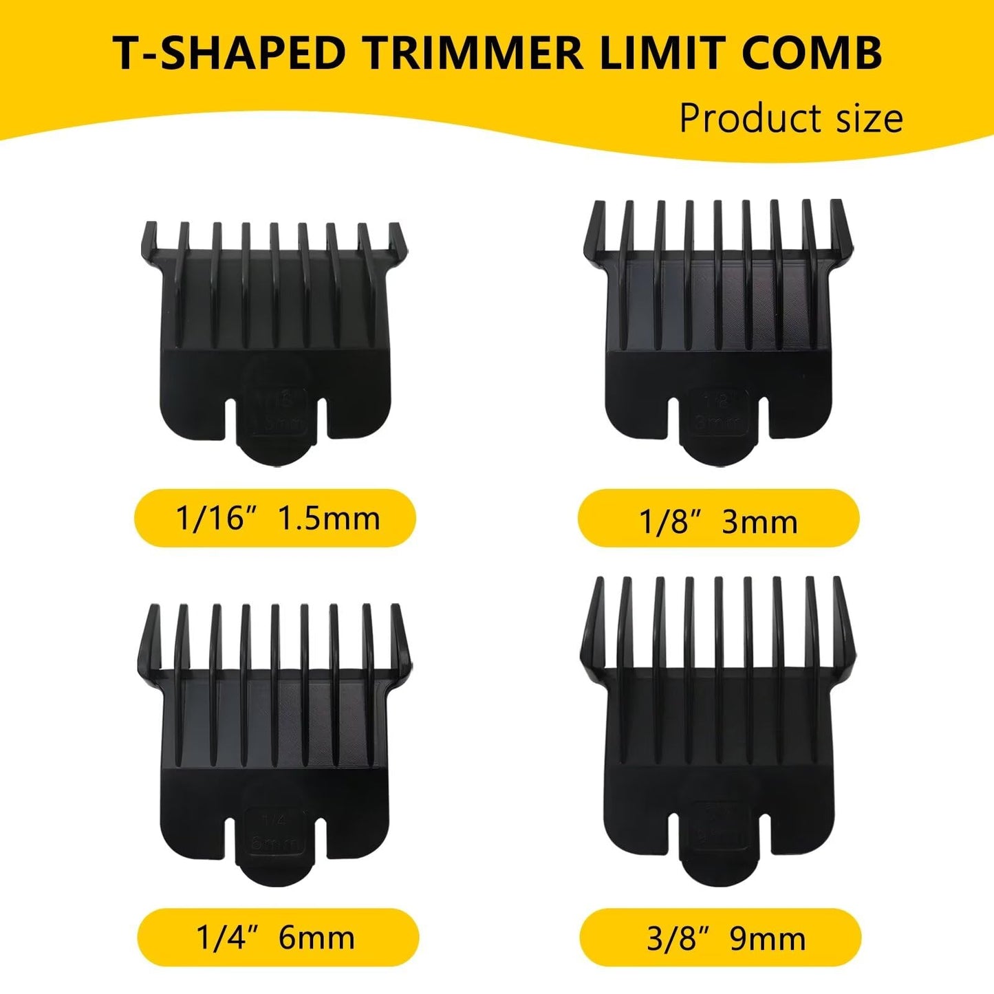 4 Pack Black T-Outline-rs Guards for Andis T Outline-r, Snap-on Blade Attachment Combs Set with Brush Beauty and Personal Care USonline911