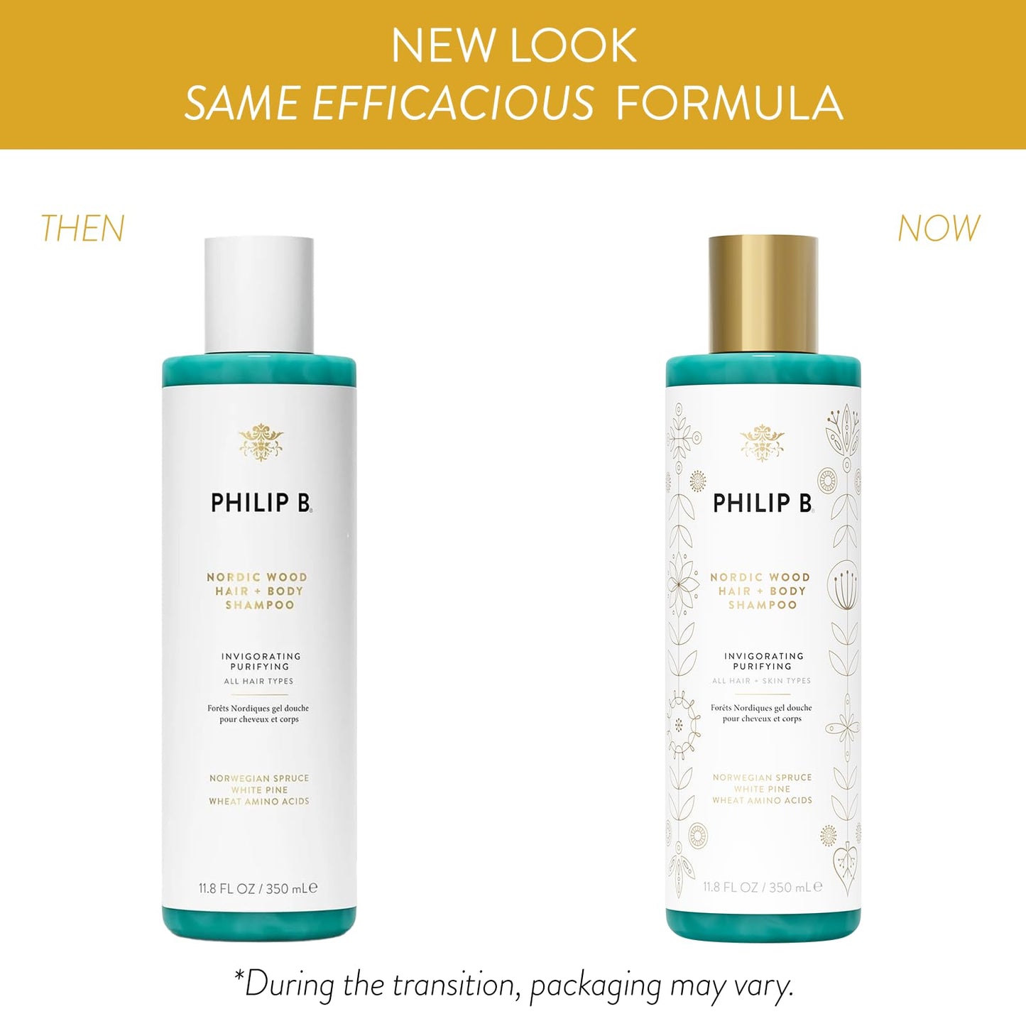 PHILIP B Nordic Wood Hair + Body Shampoo, 11.8 fl. oz. (350 ml) - Lathers Up Luxuriously, Conditions While Leaving You Feeling Cool& Invigorated, Beauty & Personal Care PHILIP B