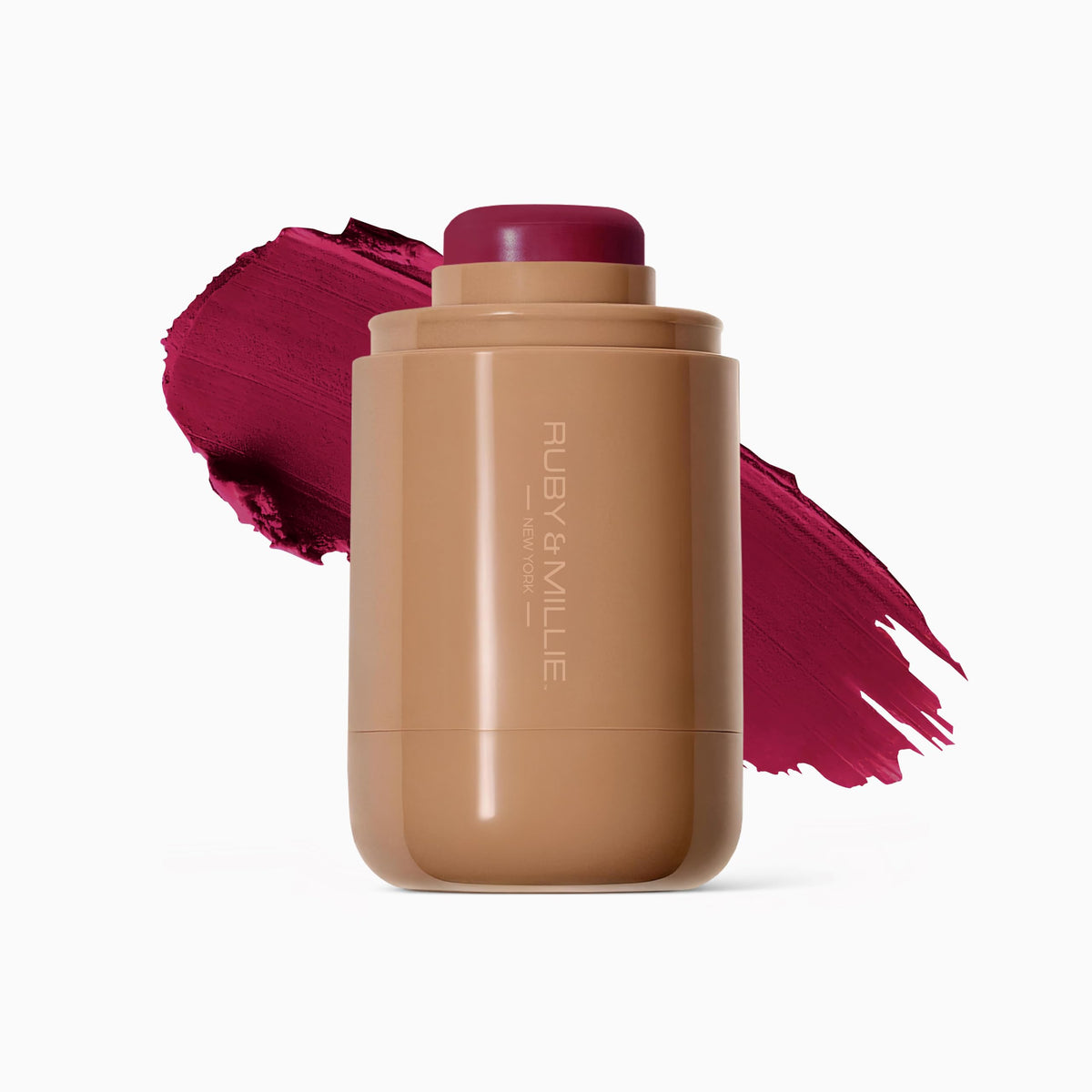 Ruby & Millie Cream Blush Stick - Sangria, Cool Berry Plum - Buildable Cream Blush for Cheeks & Lips, Satin Finish, Lightweight & Blendable Multi-Use