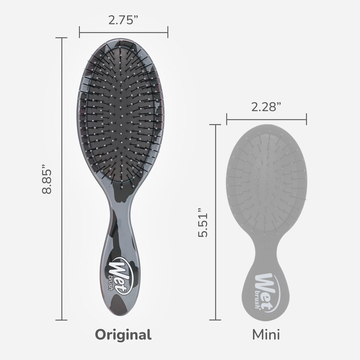 Wet Brush Original Detangler Hair Brush, Dark Gray Leopard (Safari), Ultra-Soft IntelliFlex Bristles, Detangling Bristles Glide Through Tangles (Wet Beauty & Personal Care Wet Brush