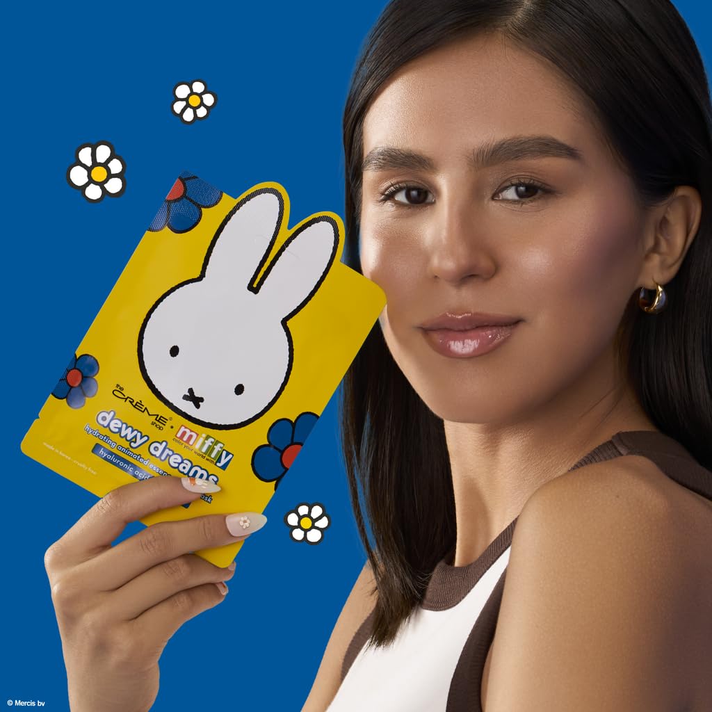The Crème Shop Miffy Dewy Dreams Hydrating Animated Essence Sheet Mask with Hyaluronic Acid, Hydrating Glass Skin, K-Beauty, Cruelty-Free, Safe Beauty & Personal Care The Crème Shop