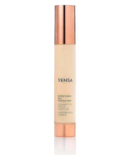 YENSA Serum Foundation Makeup - Super Silk Full Coverage Foundation Enriched with Peptides, Vitamin C & Ferulic Acid to Help Reduce Fine Lines Beauty & Personal Care YENSA