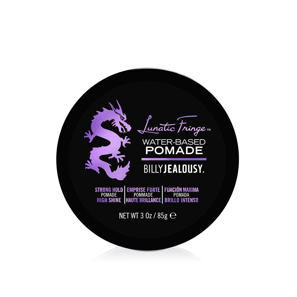 Billy Jealousy Lunatic Fringe Water-Based Pomade for Men, Strong Hold, High Shine, Water Soluble and Vegan Hair Product Ideal for Medium to Long Thick Beauty & Personal Care Billy Jealousy