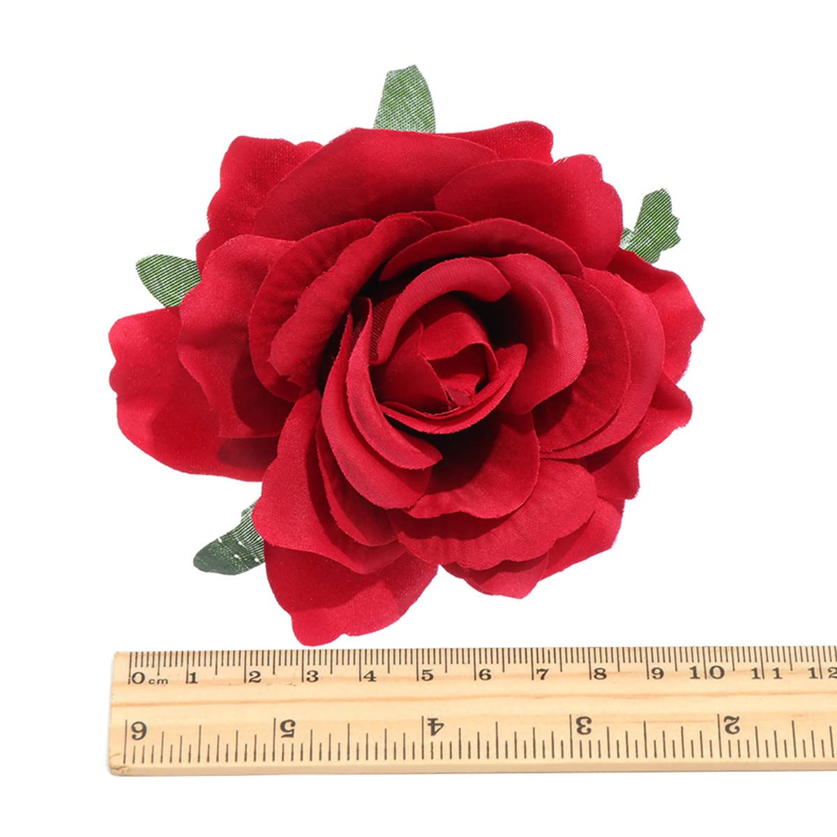 Rose Hair Clips, Floral Brooch Hair Accessories with Rose Flowers for Women, Wedding and Party Headpieces (Red) Beauty & Personal Care RUITASA
