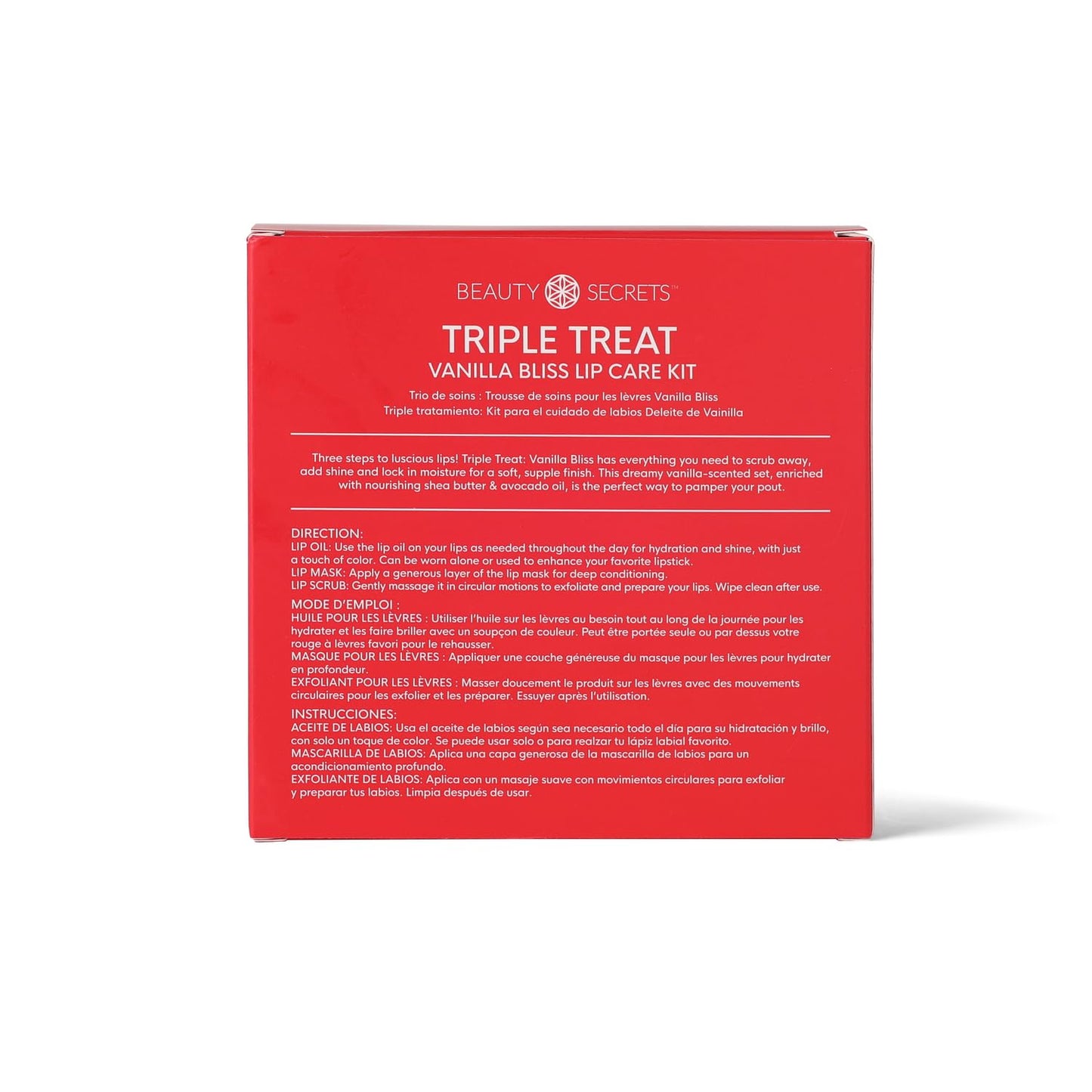 Beauty Secrets Triple Treat Lip Care Kit, Vanilla Scented Beauty and Personal Care BEAUTY SECRETS