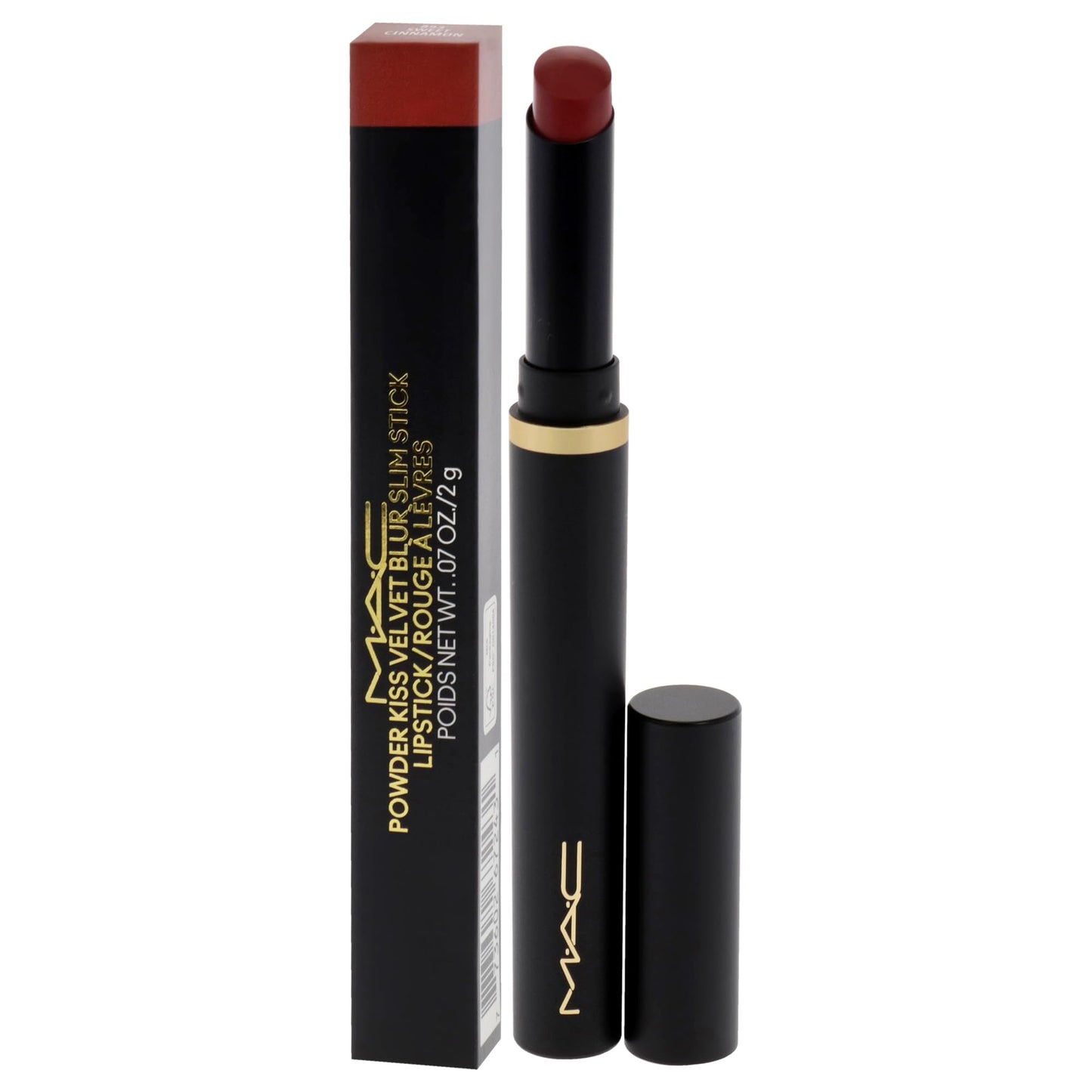 MAC Powder Kiss Velvet Blur Slim Stick - Sweet Cinnamon for Women - 0.7 oz Lipstick Beauty & Personal Care MAC