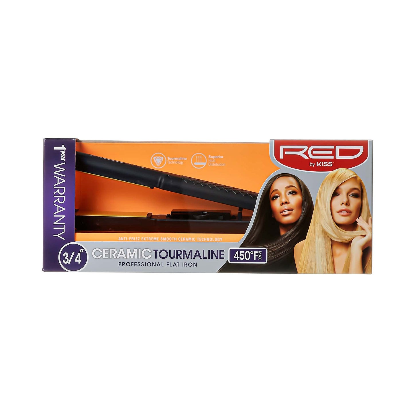 Kiss Products Red Ceramic Tourmaline Professinal Flat Iron, 0.75 Inch, 1 Pound Beauty & Personal Care Kiss Products