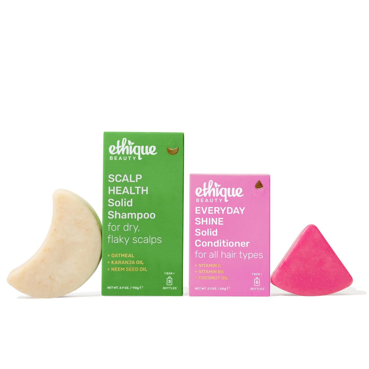 Ethique Beauty Scalp Health Shampoo & Conditioner Bar Set for Dry, Flakey, & Itchy Scalps with Oatmeal - Plastic-Free, Vegan, Cruelty-Free - 2 Pack Beauty & Personal Care Ethique