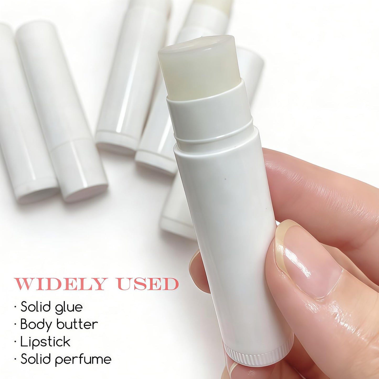 50 Pcs 5ml Empty Lip Balm Tubes, White Round Refillable Lip Balm Containers, Portable DIY Lipstick Cosmetic Tubes Reusable Empty Storage Tubes Beauty and Personal Care vipolish