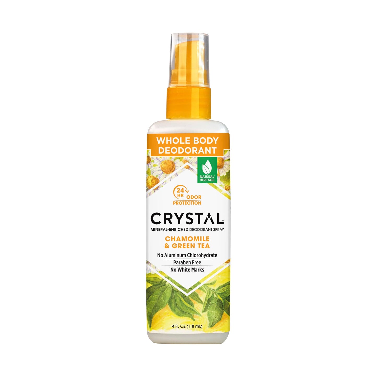 Crystal Deodorant Essence Spray 4 Ounce Chamomile/Green Tea (118ml) - Packaging May Vary Beauty and Personal Care Crystal Essence