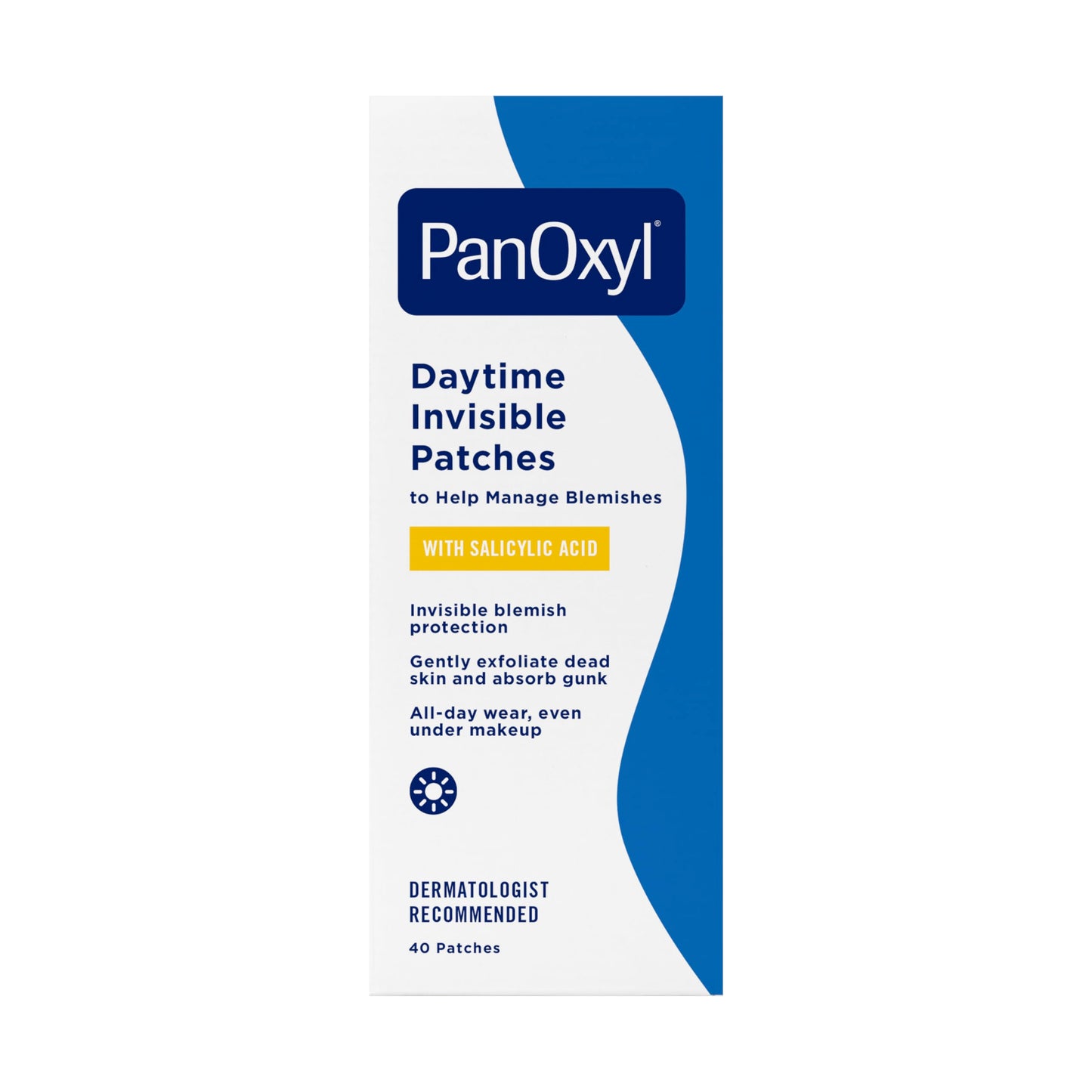 PanOxyl Daytime Invisible Patches, Dermatologist-Recommended Brand, Help Manage Blemishes, Unclog Pores and Exfoliate with Salicylic Acid, 20 Large Beauty and Personal Care PanOxyl